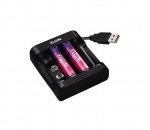 Carregador ELGIN pilha/bateria USB c/ cabo + 2 pilha AA